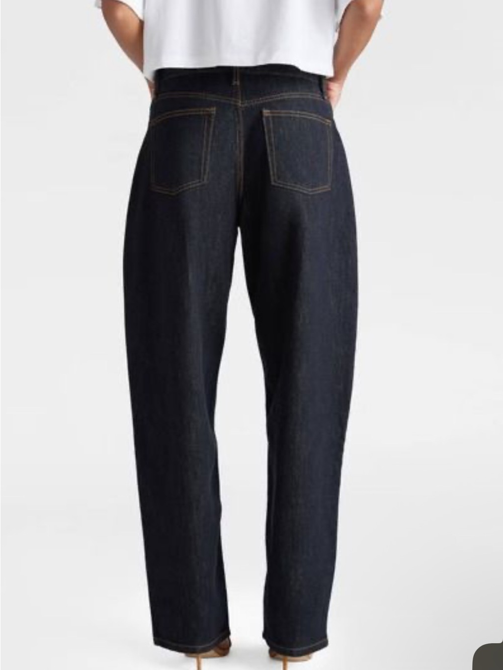 KBB by Khalana Women’s Dark Indigo Denim Jeans Barrell Leg - Picture 5 of 6